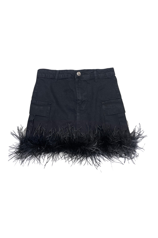 JEANS SKIRT - FEATHERS
