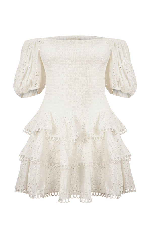 CLARA DRESS - WHITE COTTON