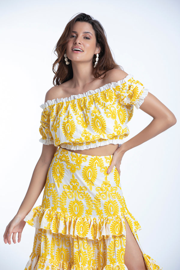 TOP JENNA - YELLOW EMBROIDERY